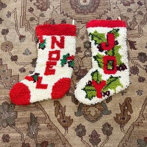 2 vintage latch hook stockings